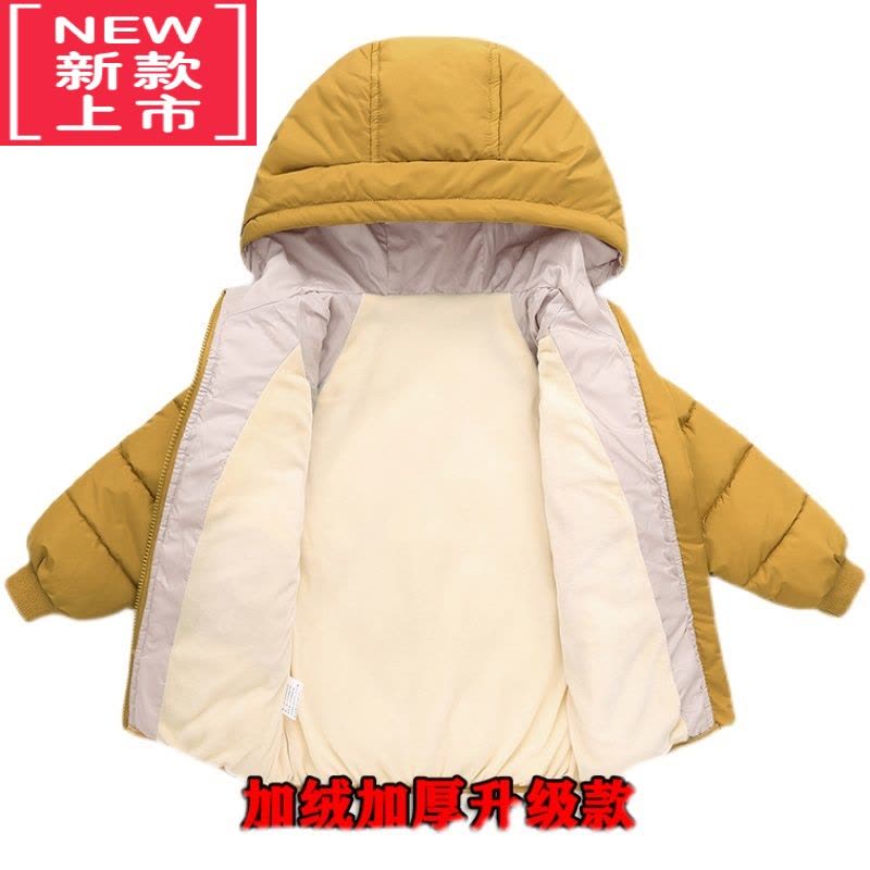 可莉允2022秋冬新款儿童羽绒棉服中小童男女宝宝加绒短款棉衣外套加厚冬图片