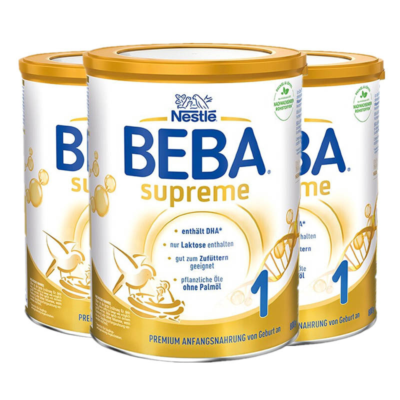 德国Nestle雀巢BEBA贝巴至尊奶粉1段(0-6个月) 800g/罐*3罐