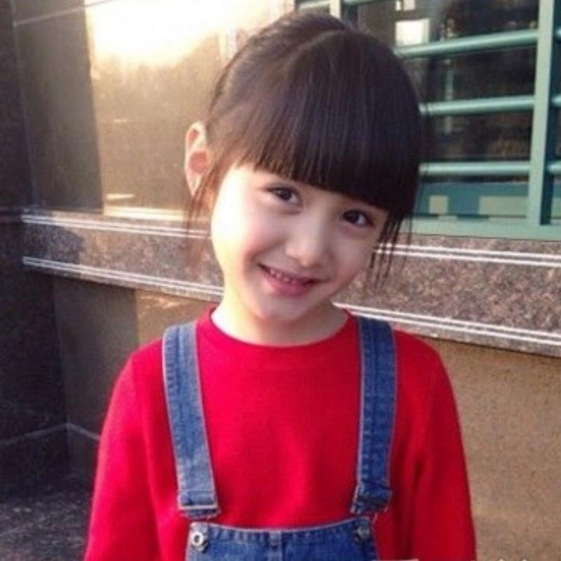 儿童假发刘海宝宝假刘海片女童齐刘海平刘海假发片可爱萌公主刘海黑色