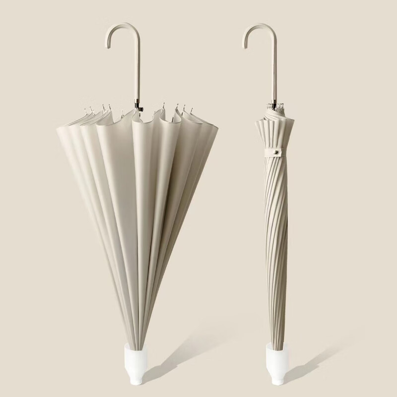 SMVP防水套雨伞女双人大号带套长柄伞男暴雨伞雨直杆纤维伞架 颜色随机