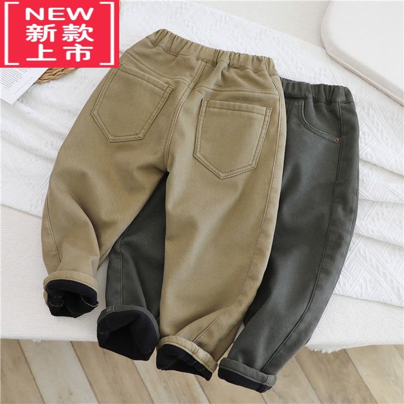 可莉允渺儿妈儿童加绒休闲裤2022新款冬季男童保暖一体绒裤子中大童长裤保暖裤图片