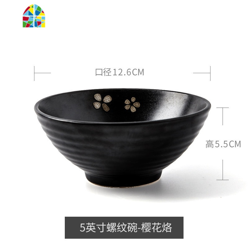 日式和风餐具陶瓷家用吃饭碗创意米饭碗高脚碗手绘碗碗