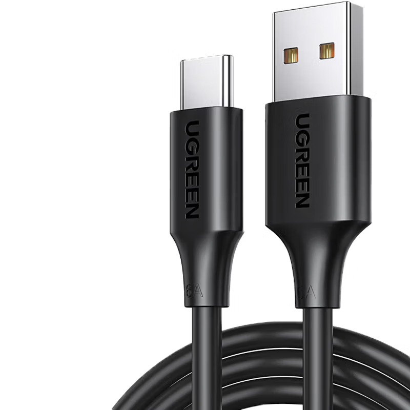 绿联type-c数据线6a安卓tpc充电线66w弯头加长充电器1.5m 40600 通用华为6a超快 US303