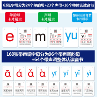 拼音卡片 小学一年级全套字母 2018人教版教具发音带四声调的有声母韵母拼读汉语全表书学前幼儿童用教材大跟我学拼音神