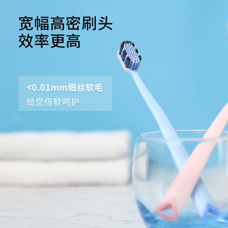 舒客+ 宽头密炭沁爽牙刷组合单支装*4支ZHS-KT04高清大图