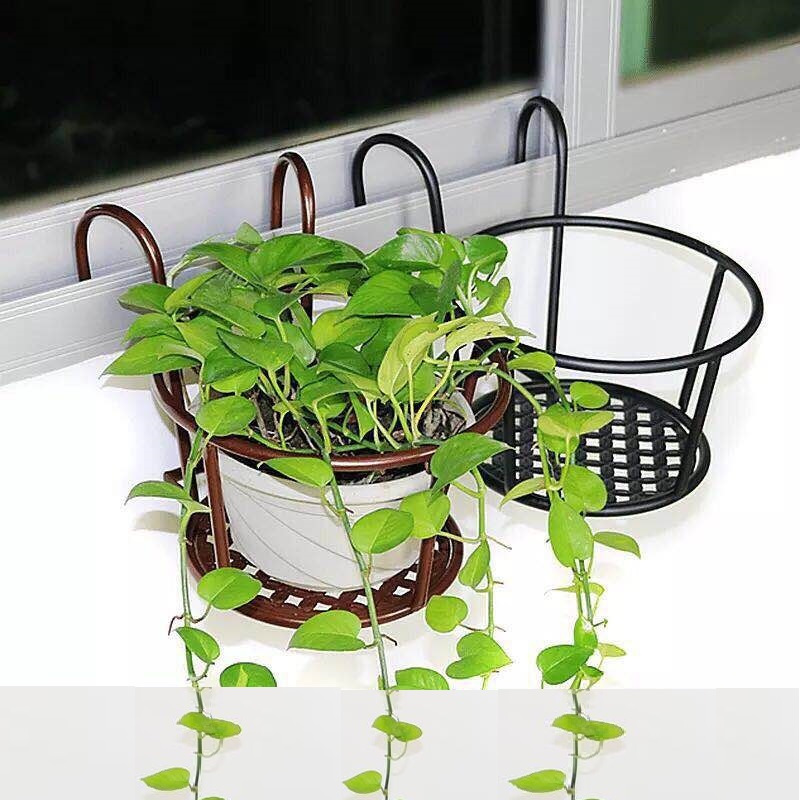 阳台花架铁艺挂花盆架栏杆多肉绿萝花架子室内置物架