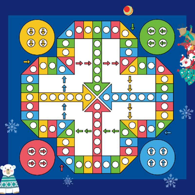 50x50cm(无赠品) 加厚大号飞行棋地毯幼儿园卡通益智亲子游戏垫儿童