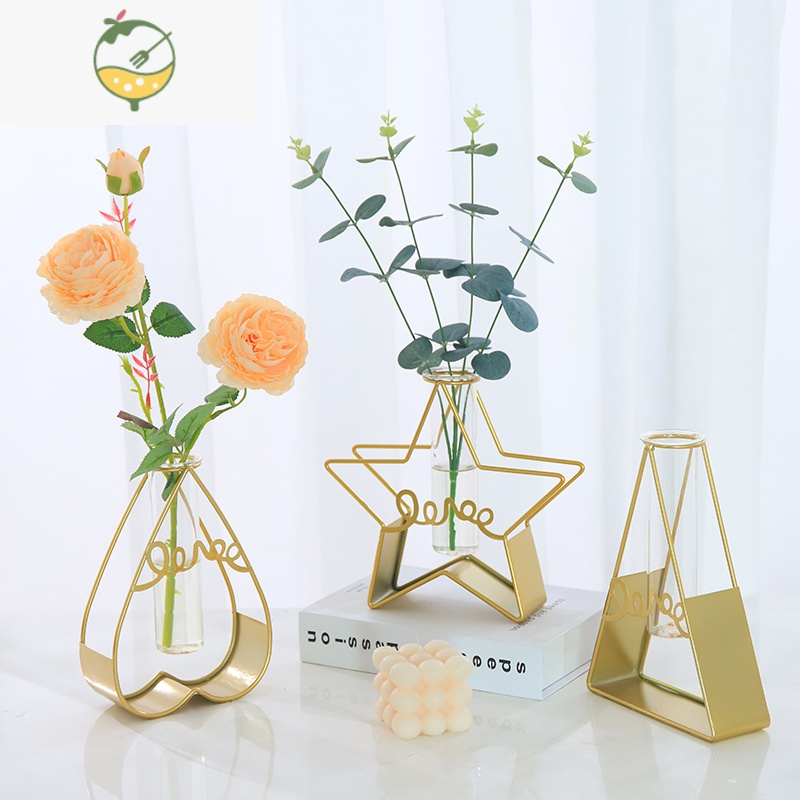 yicheng北欧ins风花瓶摆件客厅插花轻奢简约风小水培花器干花餐桌装饰