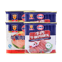 上海梅林 午餐肉罐头 牛肉午餐肉340g 2口味4罐组合装(340g*4罐)即食罐头 牛肉猪肉组合