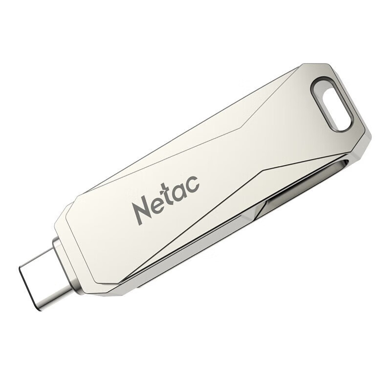 朗科(Netac) U盘 G473 128G USB3.0 Type-C 金属 旋转 浅灰色高清大图
