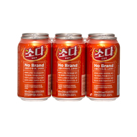 [清爽橘子味]NoBrand 韩国人气橘子味汽水 355ml*6罐装 进口饮料 碳酸饮料 韩国进口