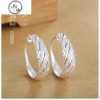 纯银耳环耳圈耳坠999足银中老年人耳饰女士老人银饰送妈妈 JiMi