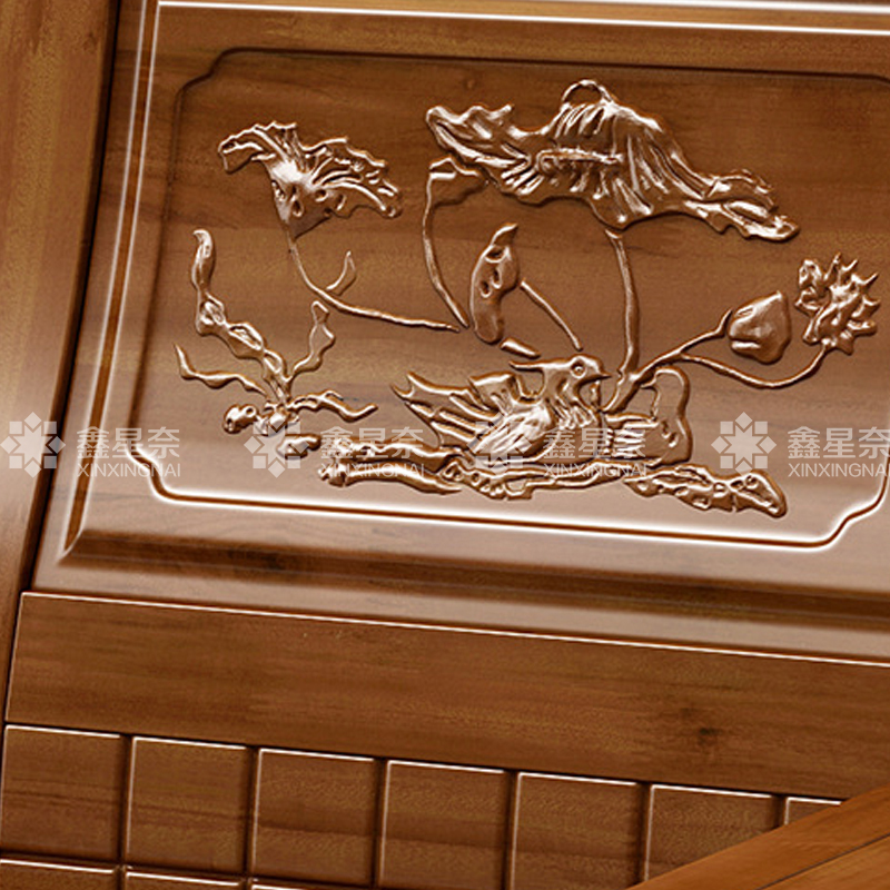 鑫星奈XXN4022937香樟木实木沙发组合新中式冬夏两用沙发 四人位贵妃位含长茶几凳子高清大图