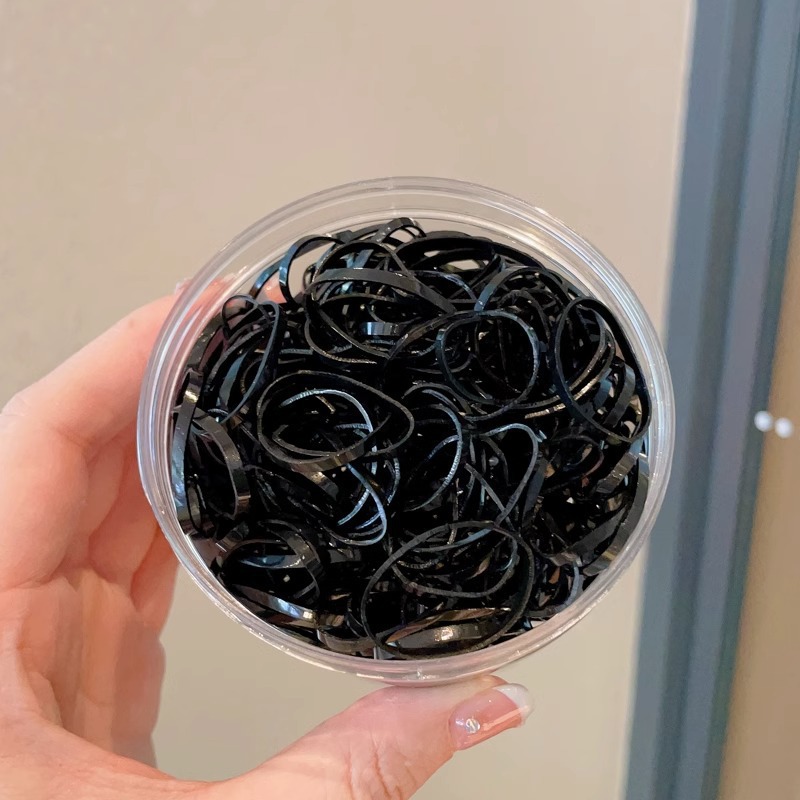 华普思艺500根加厚加粗一次性皮筋头绳高弹力儿童橡皮筋发圈发绳黑高清大图