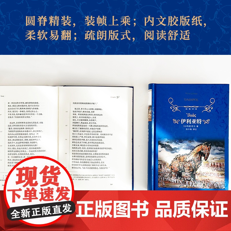 经典译林:伊利亚特(精装) 荷马史诗古希腊英雄史诗 西方文化奠基之作 注释详尽 译林出版社正版书籍高清大图