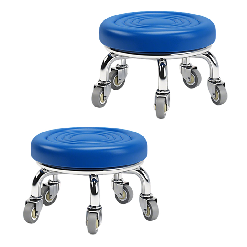 先围 静音滑轮矮凳 40*22cm-水波蓝 个高清大图