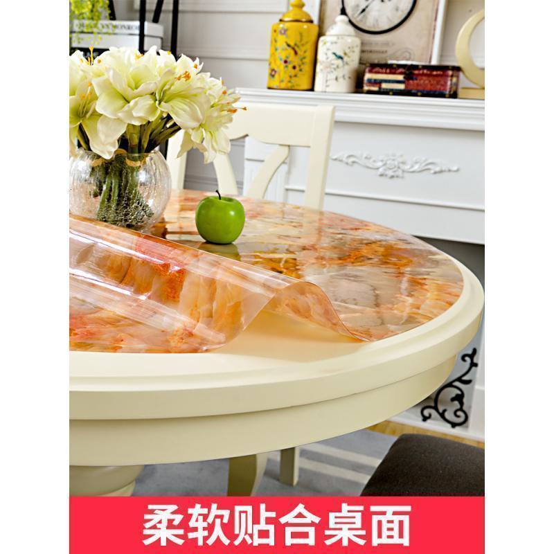 家柏饰(CORATED)酒店餐桌布圆形大圆桌桌布防水防烫防油免洗pvc软玻璃垫桌垫台布高清大图