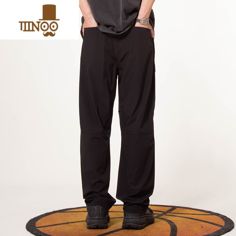 YANXULOAD夏季冰丝裤子男工装裤多口袋美式高街宽松直筒坠感百搭休闲潮高清大图