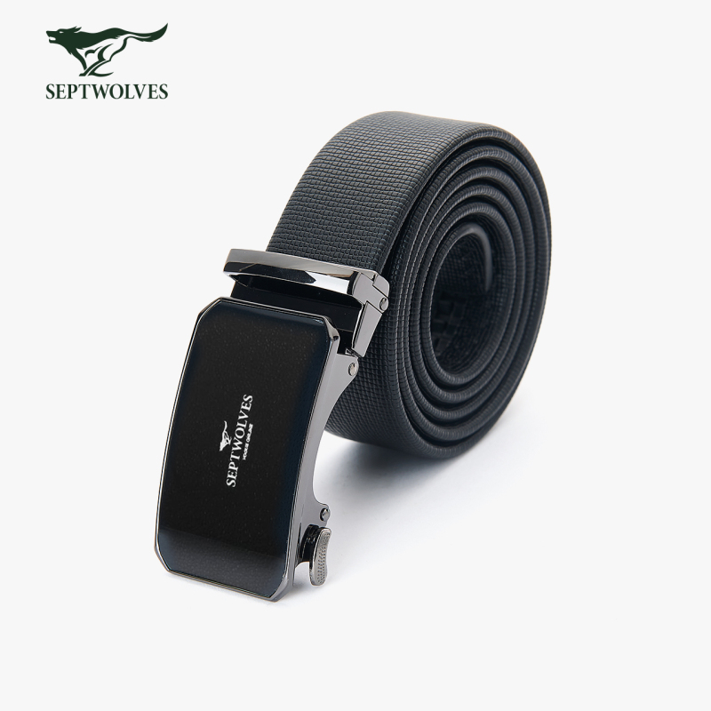 七匹狼皮带男士自动扣带头真牛皮潮流腰带商务休闲青年裤带腰链