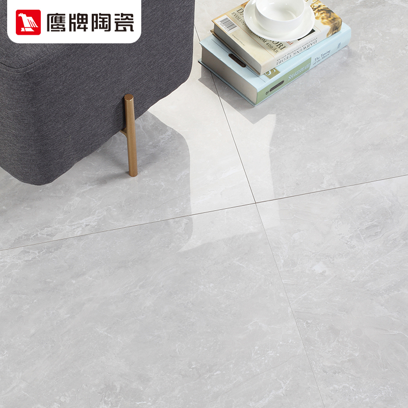鹰牌 现代简约地板砖 客厅全抛釉耐磨防滑地砖800x800墙砖凯撒灰