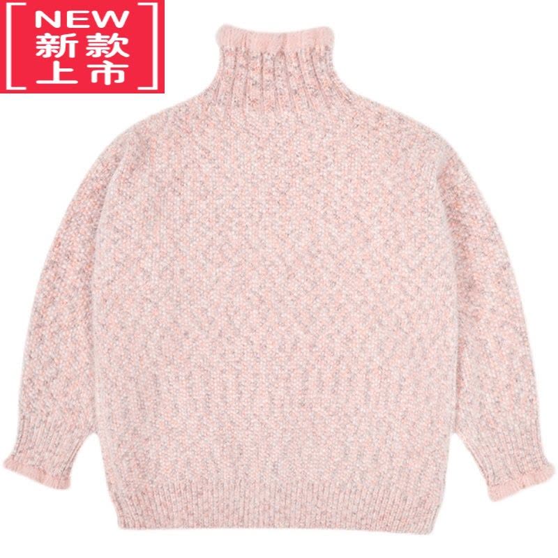 可莉允女童毛衣2022新款秋冬装洋气儿童装大童套头加绒加厚打底衫图片