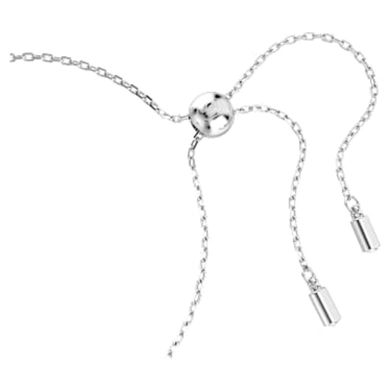 Swarovski女士可调节滑动手链晶钻镶锆石编织手链白款高清大图