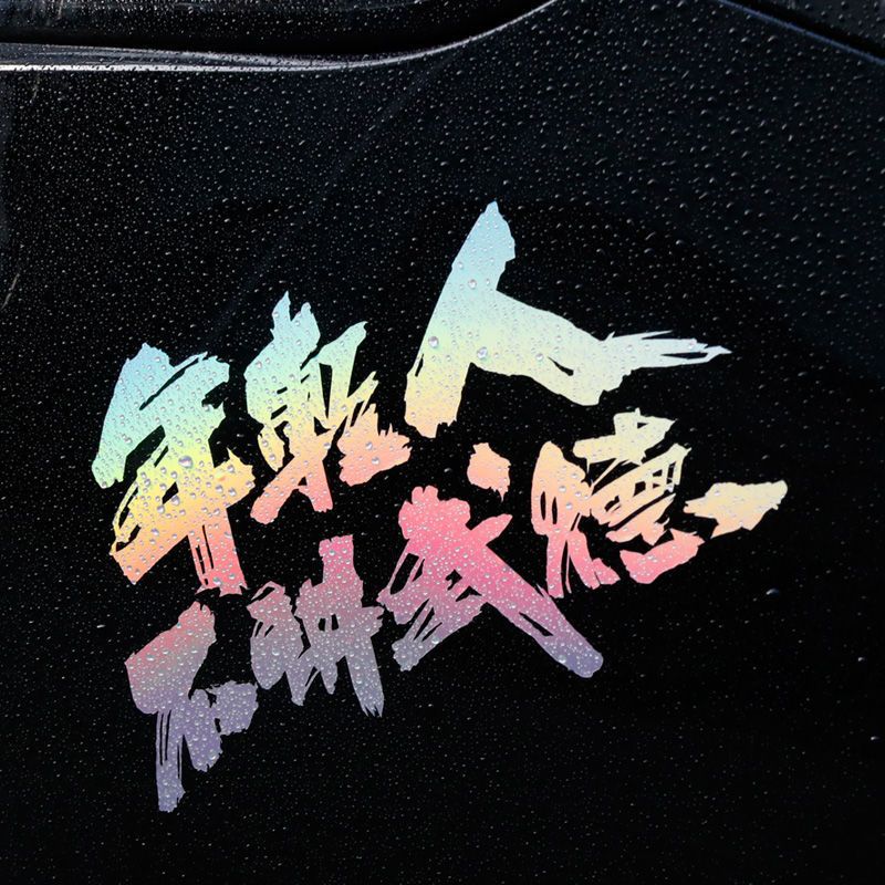 年轻人不讲武德车贴纸 网红文字耗子尾汁车贴 车身划痕贴 可定制 年轻人不讲武德车贴18CM 白色