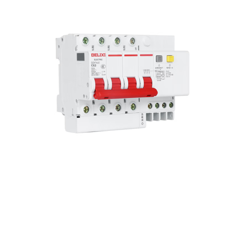 德力西小型漏电保护断路器 DZ47sLE 4P C 40A