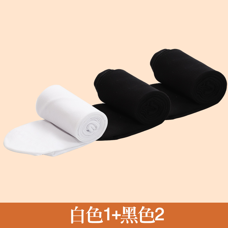 浪莎儿童舞蹈袜女童春秋薄款丝袜打底舞蹈专用练功夏季白色连裤袜 黑2白1（升级款） L码建议身高120-140cm40-55