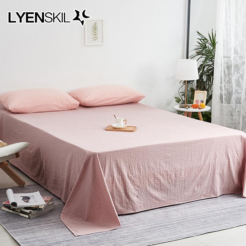 美帮汇日式素色全棉水洗棉儿童床单单件1.8米床条纹学生宿舍单人被单1.5高清大图