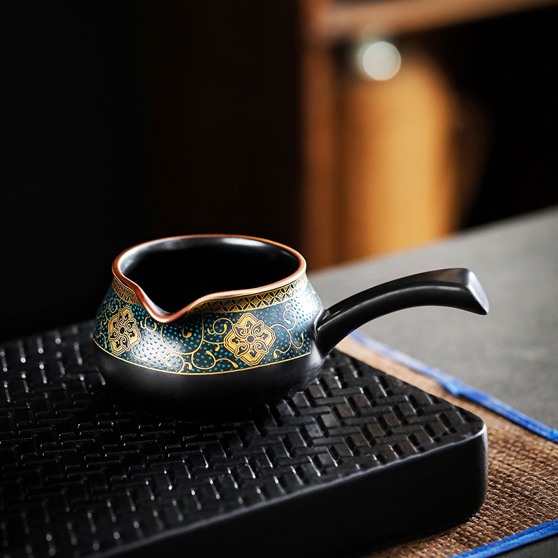 領藝 古韵懒人功夫茶具套装家用小套带茶盘陶瓷自动泡茶器中式茶礼 [礼盒装]古韵自动13头配墨雪