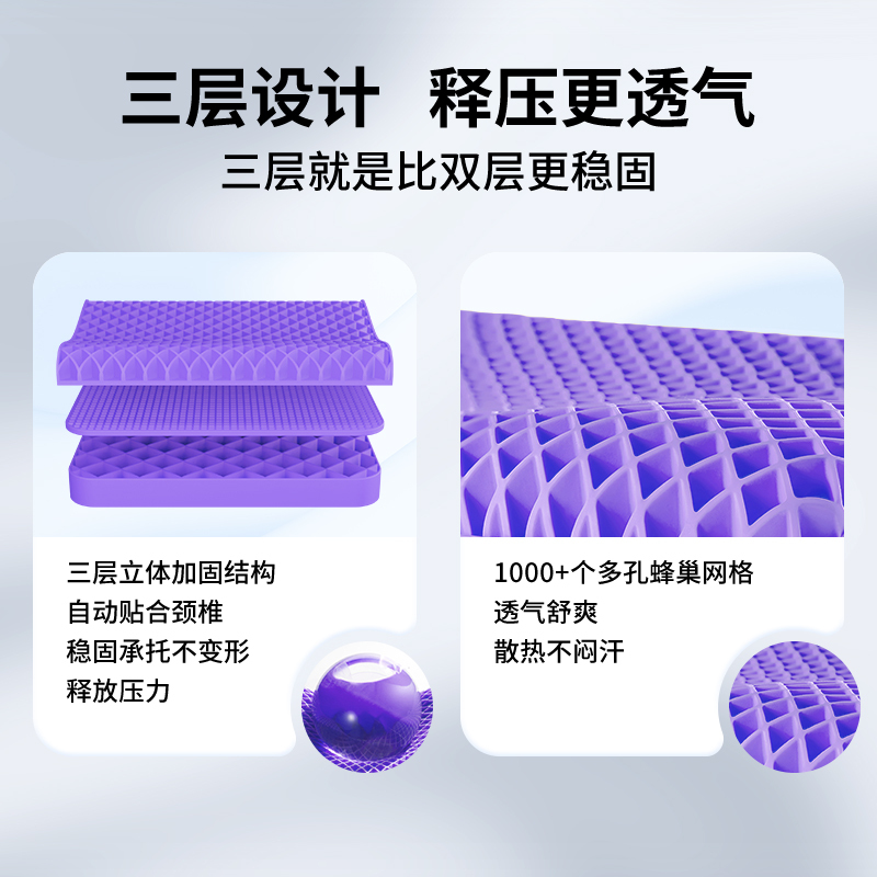 睡眠博士(AiSleep) 可水洗枕头蜂巢枕透气TPE枕头黑科技睡眠无压枕头