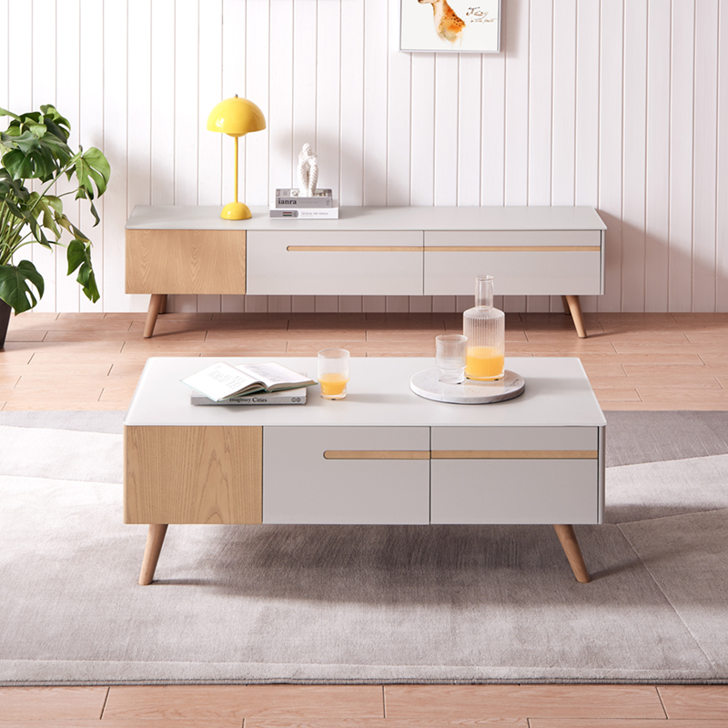 cheers芝华仕北欧茶几电视柜组合简约钢化玻璃客厅储物收纳柜pt014