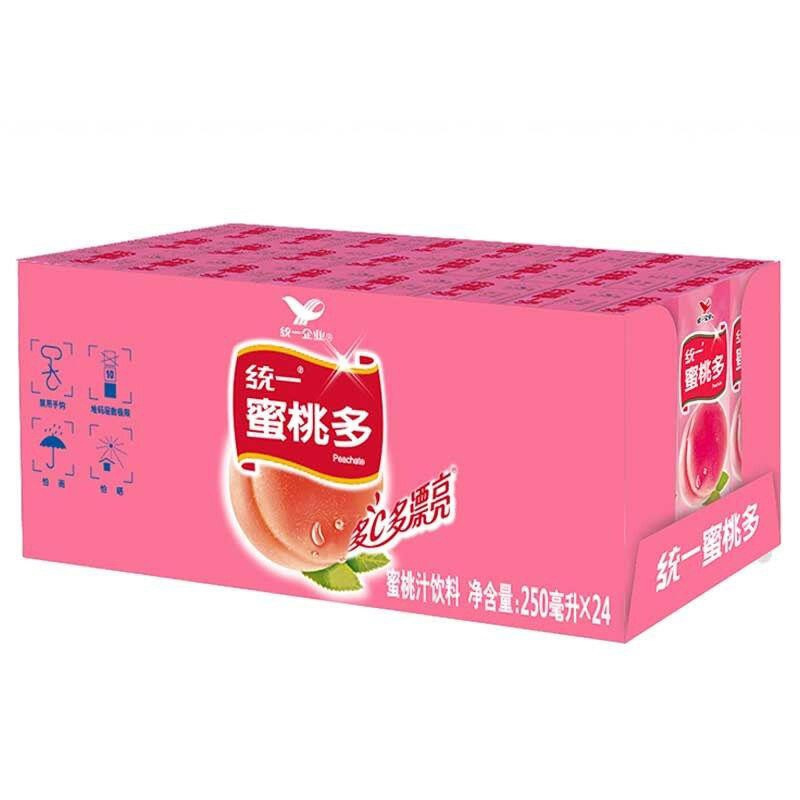 统一gs蜜桃多250ml24盒箱整箱装果味饮料箱装