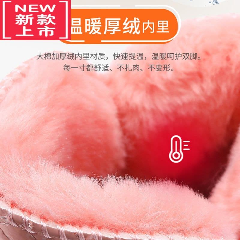 可莉允儿童雪地靴2022冬季新款一体男童棉鞋时尚加绒加厚女童雪地靴图片