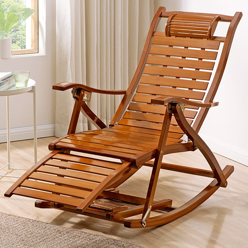摇摇椅躺椅午休折叠藤椅大人老人专用逍遥竹椅子靠背阳台家用休闲tzn