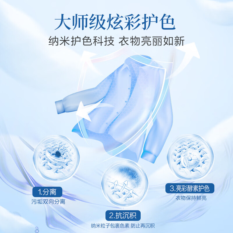 立白大师香氛洗衣粉 蓝风铃香 3斤 洁净护色 持久留香72h高清大图