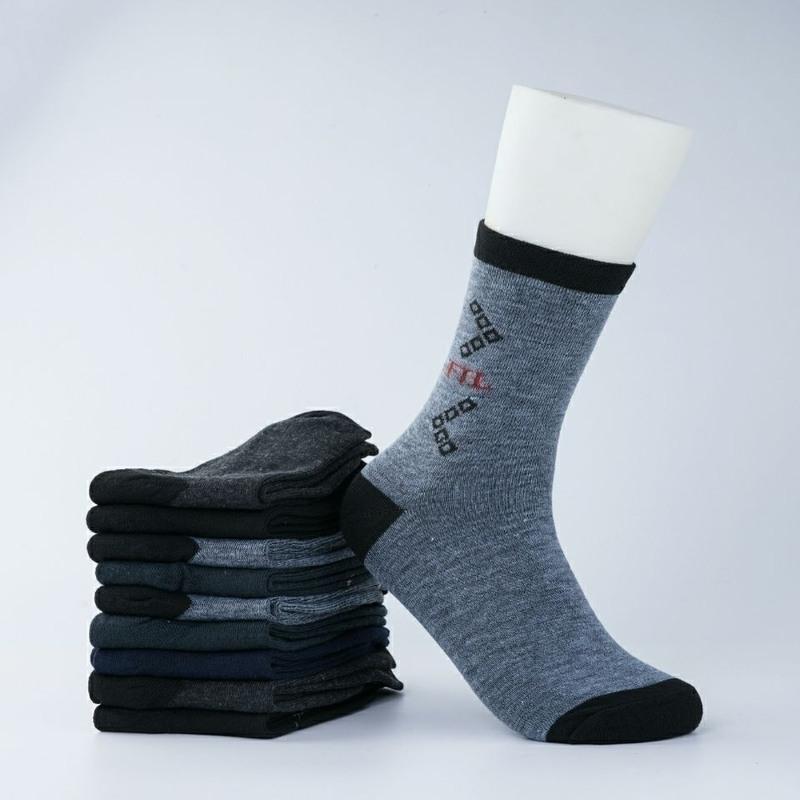 袜子男长筒中秋四季袜中筒袜高帮袜便宜爸爸袜厚款韩版袜秋冬款2双男