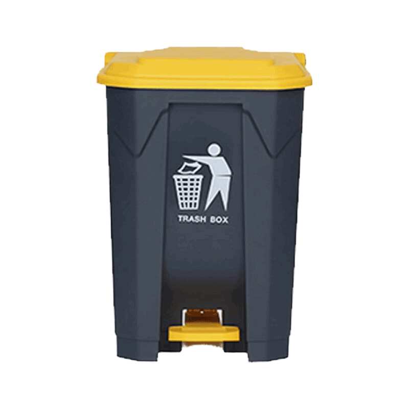 豫众诺 脚踏垃圾桶 20L灰桶黄盖 个高清大图