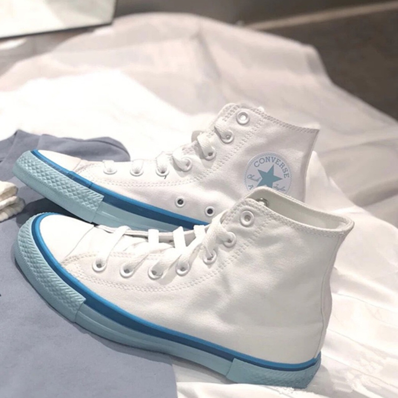 converse匡威allstar高帮奶油白蓝冰淇淋男女帆布鞋568805c