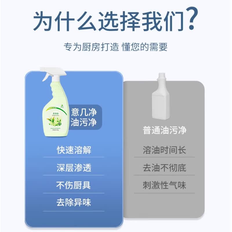 意几净茶多酚厨房重油污清洁剂500g高清大图