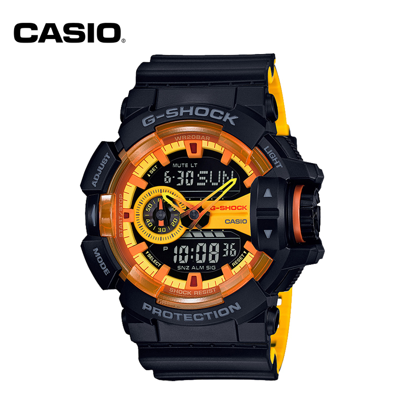 卡西欧(CASIO) 手表 G-SHOCK硬碰硬系列时尚运动防水男表GA-400BY-1A