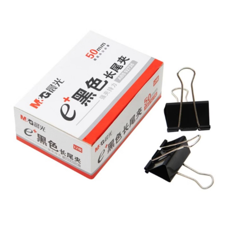 晨光(M&G)ABS92726 长尾夹 Eplus50mm(盒装)黑色 1# 4盒装高清大图