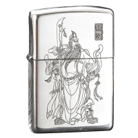 之宝ZIPPO打火机原装正品纯银精雕关公武财神 限量珍藏盔甲关云长大刀关公 义薄云天 专柜正版防风