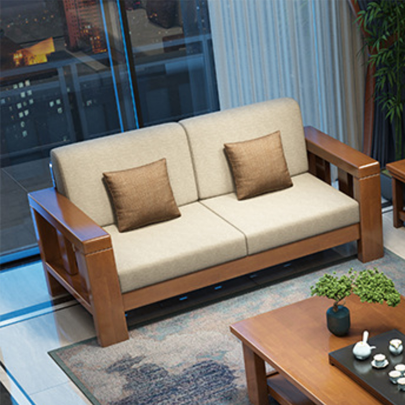 中豫鑫泽ZYXZ3113010简约实木沙发茶几组合 1+2+3+长茶几+方几+电视柜高清大图