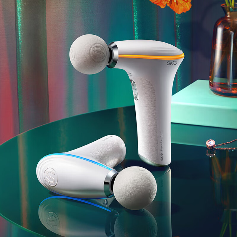 SKG筋膜枪按摩器健身肌肉放松仪 肩颈脊椎腰腿部全身热敷便携按摩仪[热敷+按摩]F5白色高清大图