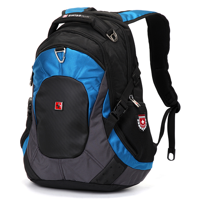 瑞士十字涤纶swisswin14寸中性时尚休闲系列多彩趣味双肩电脑背包sw