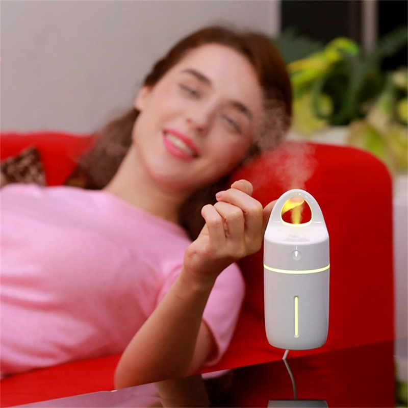 ESCASE 空气加湿器 ES-HF-03 微喷雾 静音迷你 七彩夜灯 办公室卧室车载USB 智能杯补水器补水仪 白色