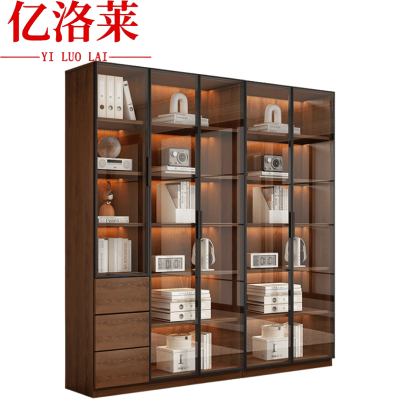 亿洛莱 落地书柜 200*32*200cm 个高清大图