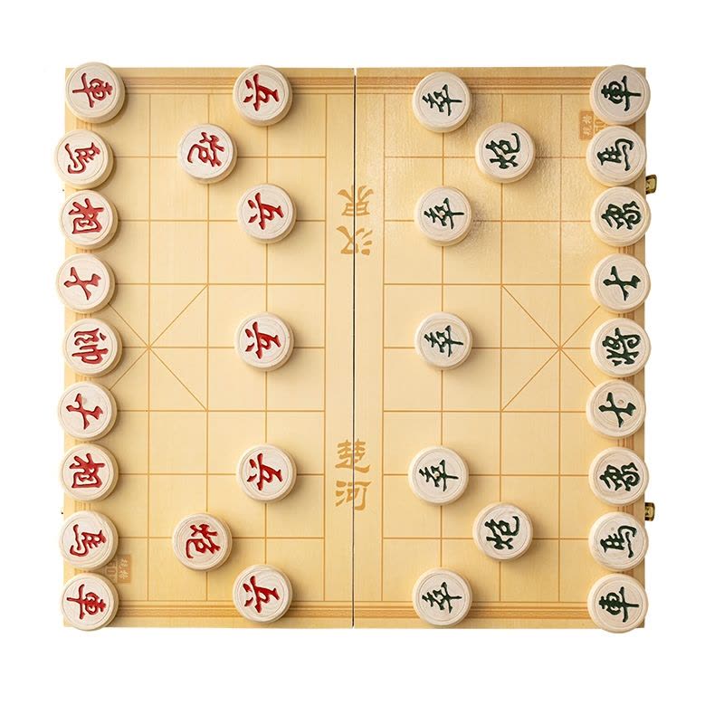 闪电客中国象棋木大号高档成人小学生儿童橡棋套装便携式木质折叠棋盘图片